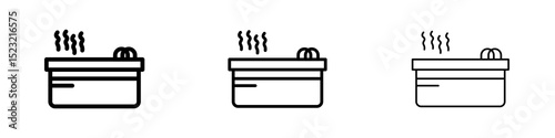 Hot tub icons in flat style. line art. vector illustration