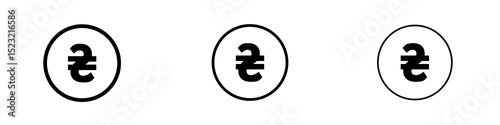 Hryvnia icons in flat style. line art. vector illustration