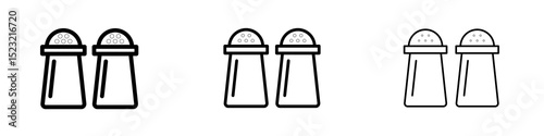 Salt pepper icons in flat style. line art. vector illustration