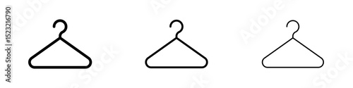 Clothes hanger icons in flat style. line art. vector illustration