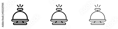 Bell concierge icons in flat style. line art. vector illustration