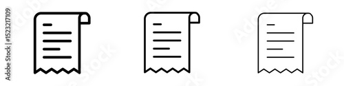 Bill icons in flat style. line art. vector illustration