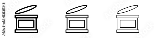 Canned food icons in flat style. line art. vector illustration