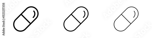 Capsules icons in flat style. line art. vector illustration