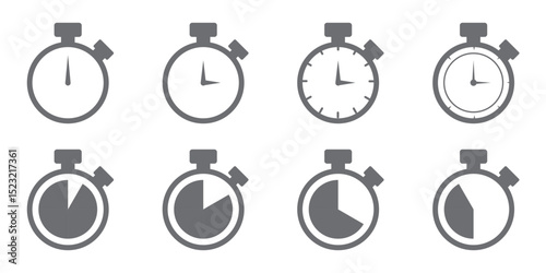 Timer icon. Clock icon set .Timer icon. Clock icon set .Stopwatch, timer icons set. Speed ​​measurements, countdown