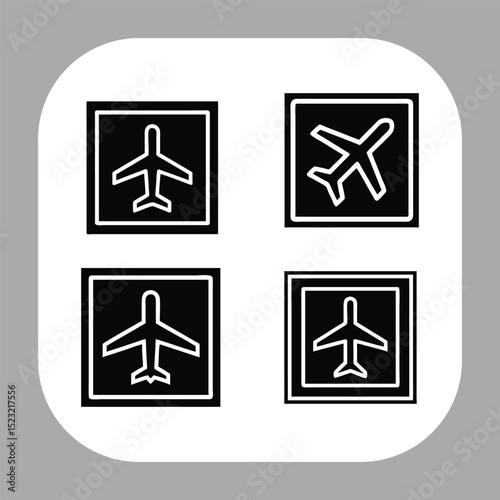 Airplane Outline Icon  Vector Symbol for Flying and Transportair plane