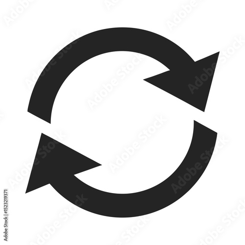 Free Download Circular arrows symbolize a 3D refresh and recycle process icon in a vector illustration - GFXLoad