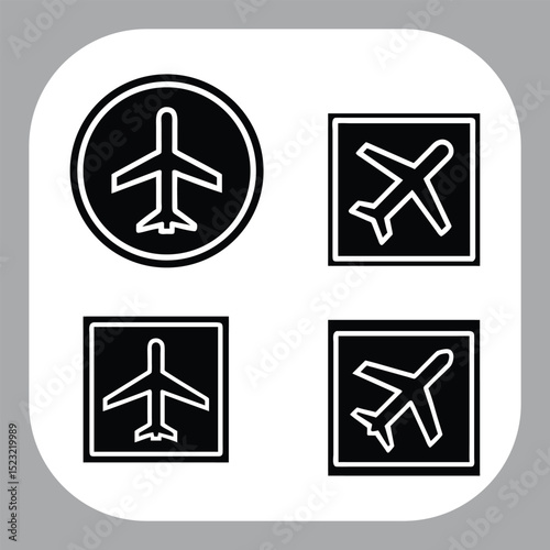 Airplane Outline Icon  Vector Symbol for Flying and Transportair plane