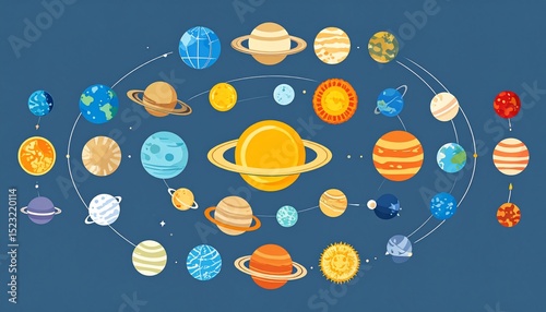 Celestial Dance: A Vibrant Illustration of Our Solar System