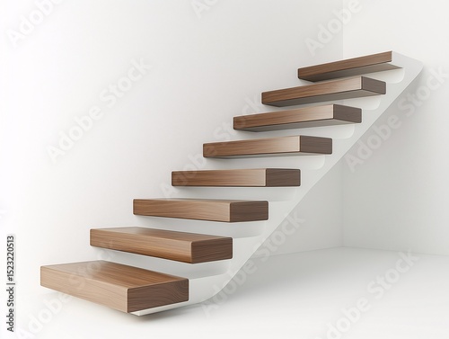 Modern Wooden Spiral Staircase. Minimalist Interior Design with Elegant Luxury for Home Improvement