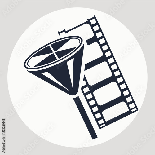 Movie projector filmstrip vector graphic cinema media icon