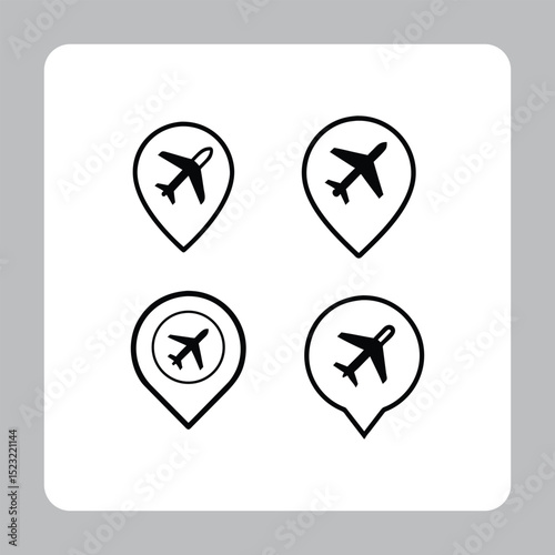 Airplane Outline Icon  Vector Symbol for Flying and Transportair plane