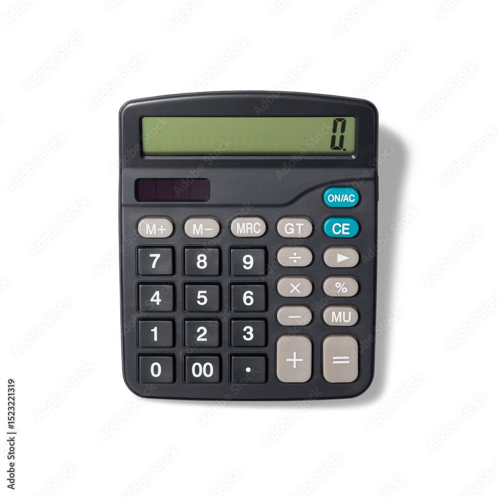 Black digital calculator isolated on a transparent background, PNG. High resolution. Black digital calculator isolated on a transparent background, PNG. High resolution.
