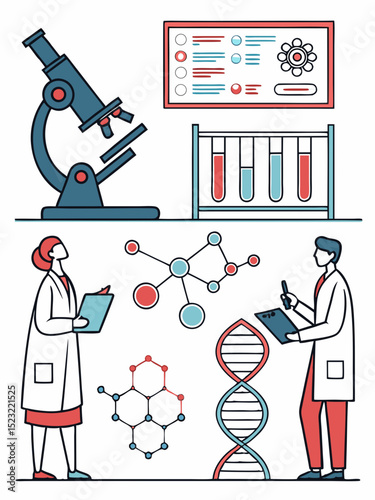 Science and Research Vector Illustration
