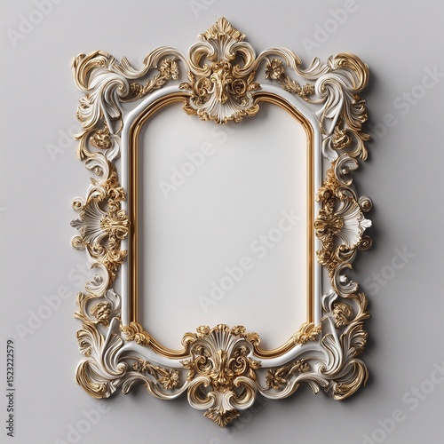 Ornate Frame with Decorative Border. Vintage Style, Gold Accents for Luxurious Home Dcor