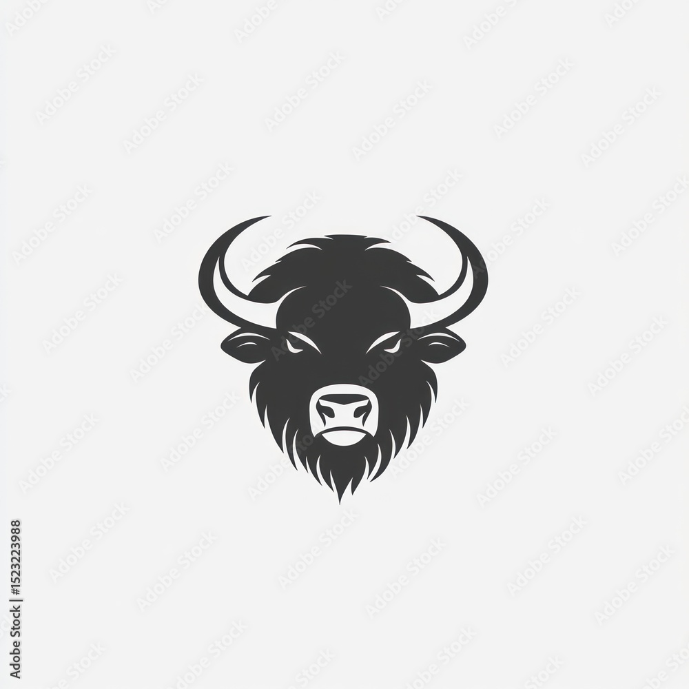 Fototapeta premium Silhouetted bison head graphic (1)
