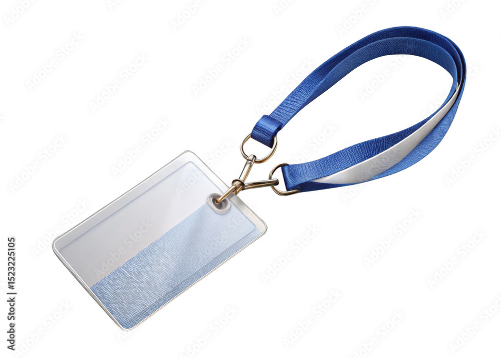 Fototapeta premium Lanyard for ID card Isolated on a transparent background.
