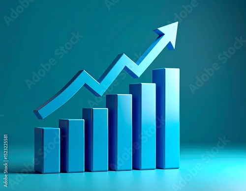 Blue chart showing growth