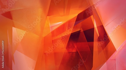 Abstract digital art of overlapping polygonal shapes in vivid red and orange tones, evoking energy, depth, and modern aesthetics.

