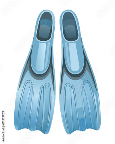 Modern Light Blue Grey Swim Fins