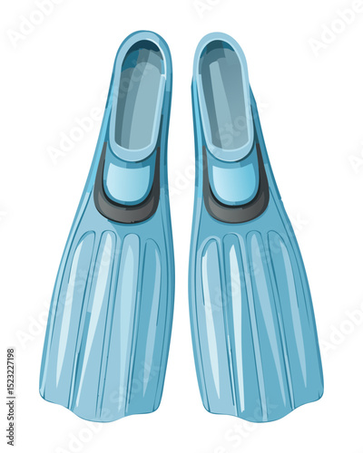 Underwater Recreation Fins Illustration Graphic