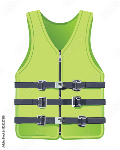Light Green Life Vest with Zipper Closure