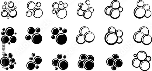 Vector illustration of bubble or molecule icons