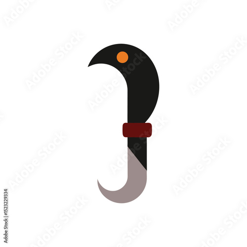 gut hook knife vector art on white background