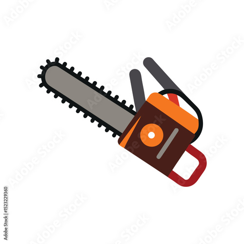 chainsaw vector art on white background