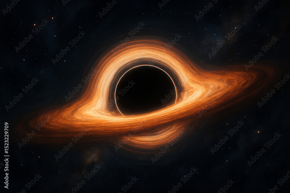 Obraz premium Realistic Black Hole with Accretion Disk
