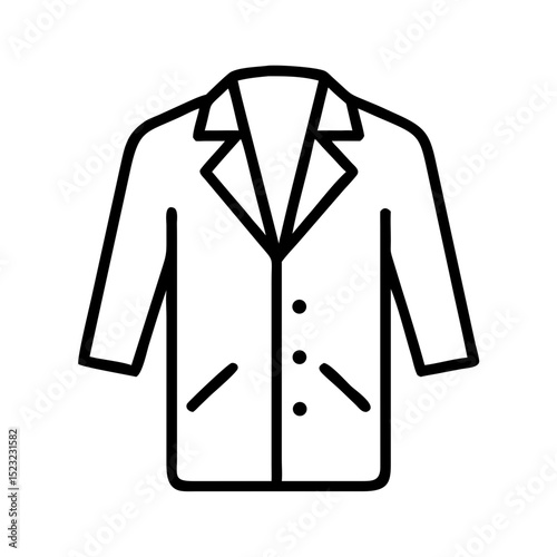 Lab coat outline in minimalist style on a white background  