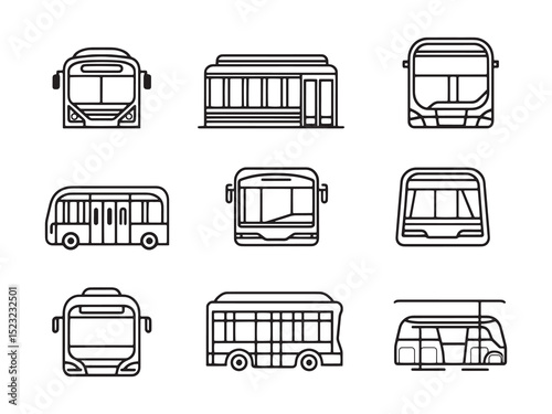 Bus Terminal Ultra Minimalist 2D Line Art