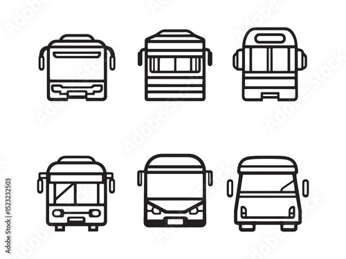 Bus Terminal Minimalist 2D Line Drawing