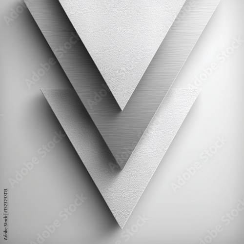 Geometric overlapping metallic triangles in minimalistic style  