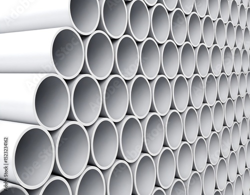 Stacked white pipes