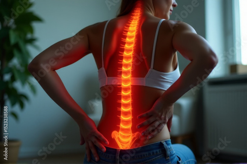 A person suffering from back discomfort, often used as a medical illustration or in stories about chronic pain