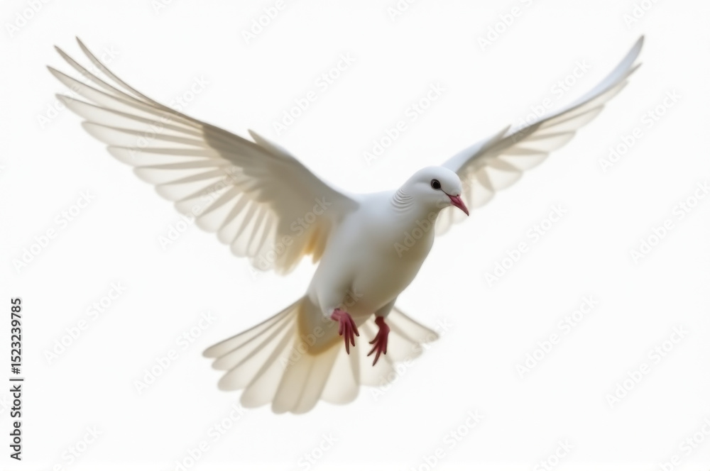 Obraz premium A small white bird soaring through the sky with wings outstretched