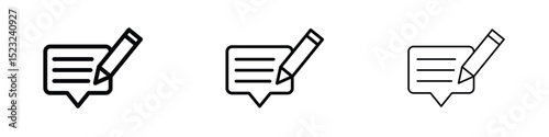 Write comment icon editable. Design template vector