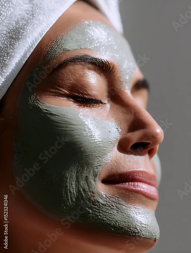 face of a young woman with a mask