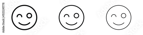Smile wink icon editable. Design template vector