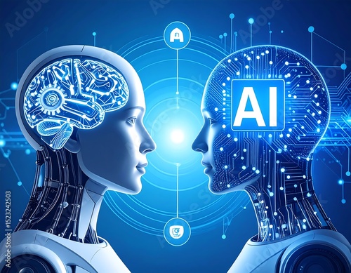 AI robots face each other