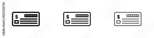 Money check icon editable. Design template vector