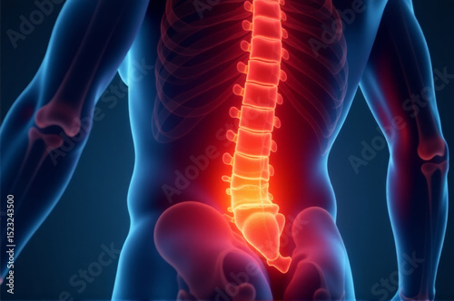 A person experiencing back discomfort
