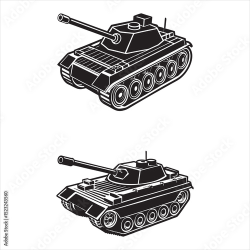 vector of silhouette a tank