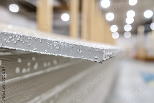 Walls undergoing renovation with patched surfaces in an indoor space during daylight hours, showcasing preparation for finishing touches and further design work photo