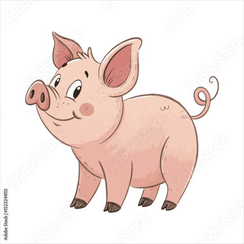 Cute Pig - Piglet Character Mascot.