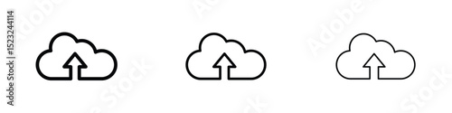 Cloud upload icon editable. Design template vector