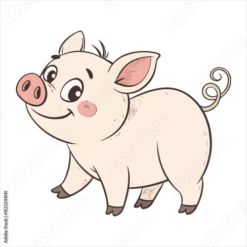 Cute Pig - Piglet Character Mascot.