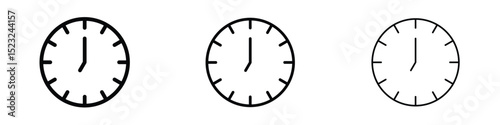 Clock seven icon editable. Design template vector