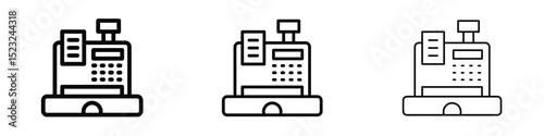 Cash register icon editable. Design template vector